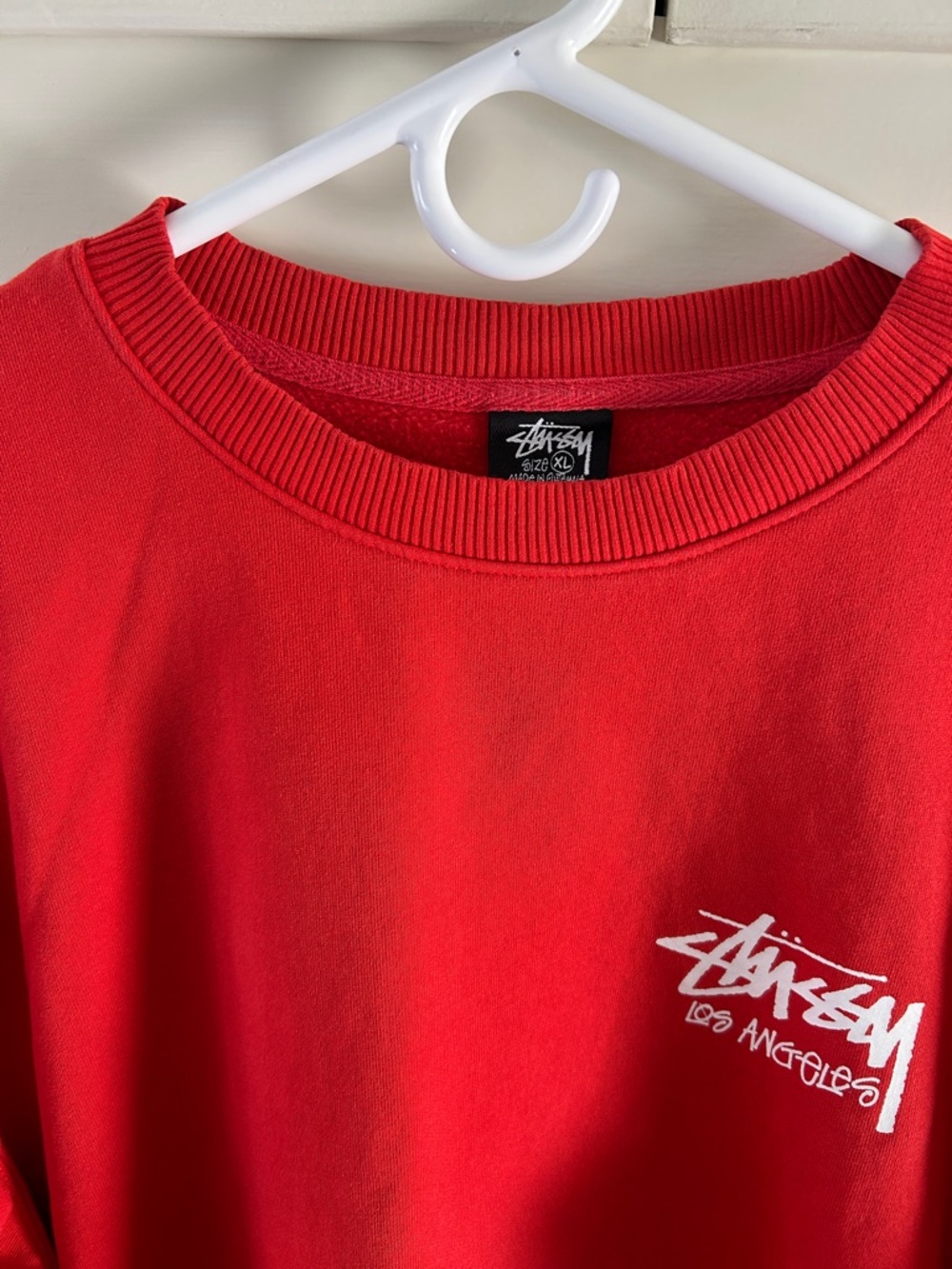 Stussy Red Crewneck with White Chest Logo - Picture 3 of 3